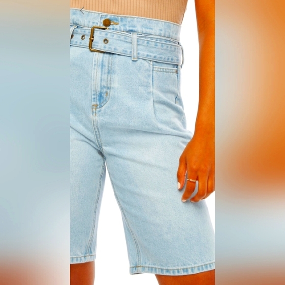 Paperbag Bermuda Denim Shorts Sz 28 MSRP $59.95 - Picture 4 of 10